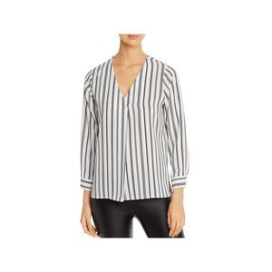 STATUS BY CHENAULT Womens White Cuffed Sleeve Wear To Work Hi-Lo Top S